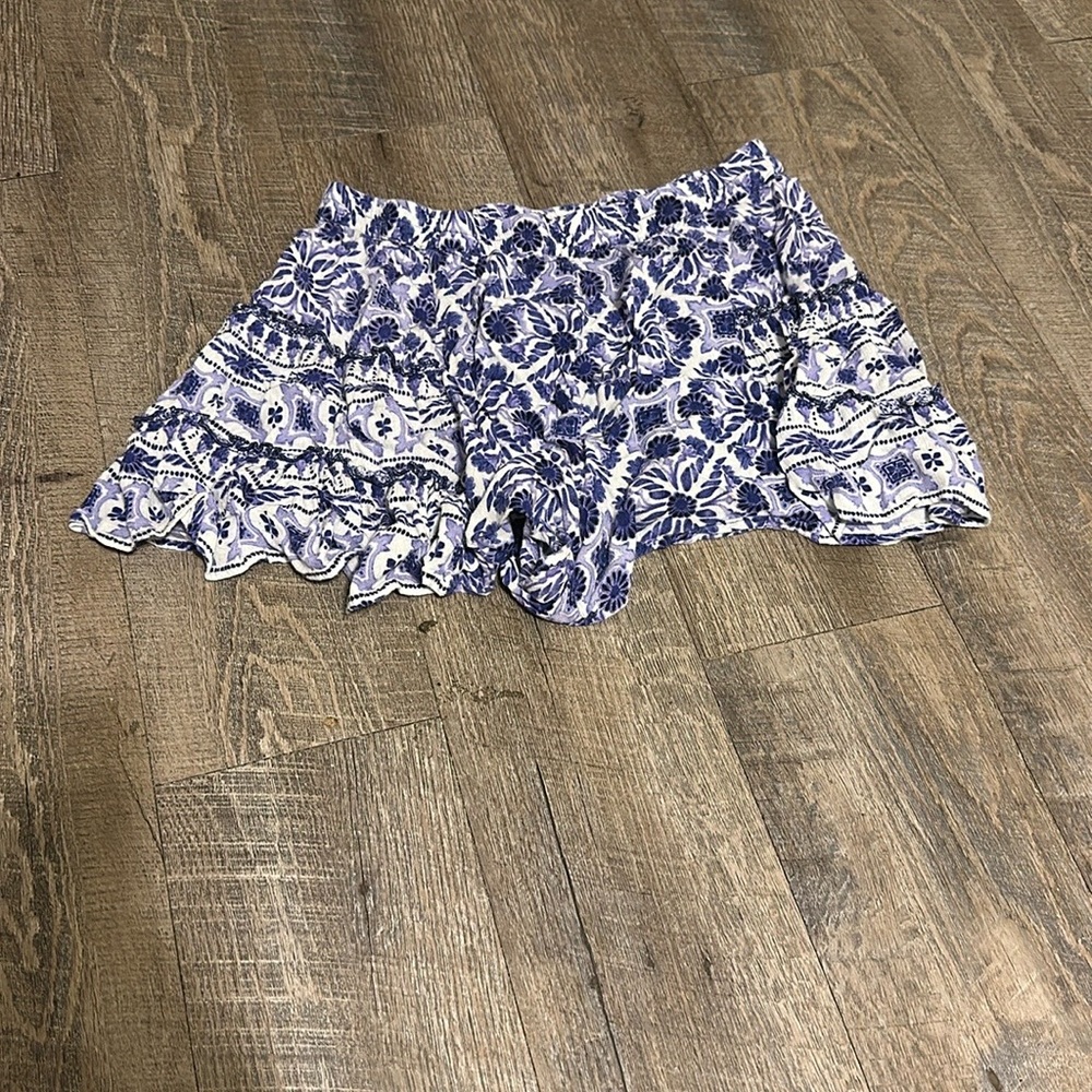 Aqua High Waist Blue and White Shorts